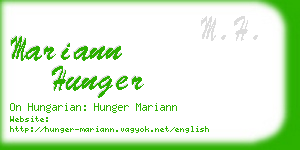 mariann hunger business card